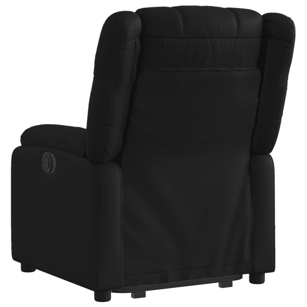 vidaXL Sillón reclinable y elevable eléctrico cuero sintético negro