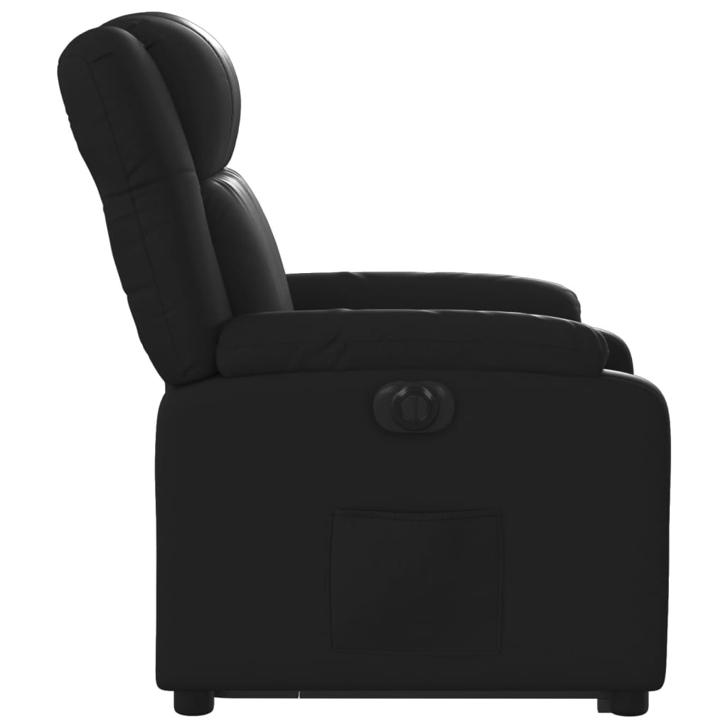 vidaXL Sillón reclinable y elevable eléctrico cuero sintético negro