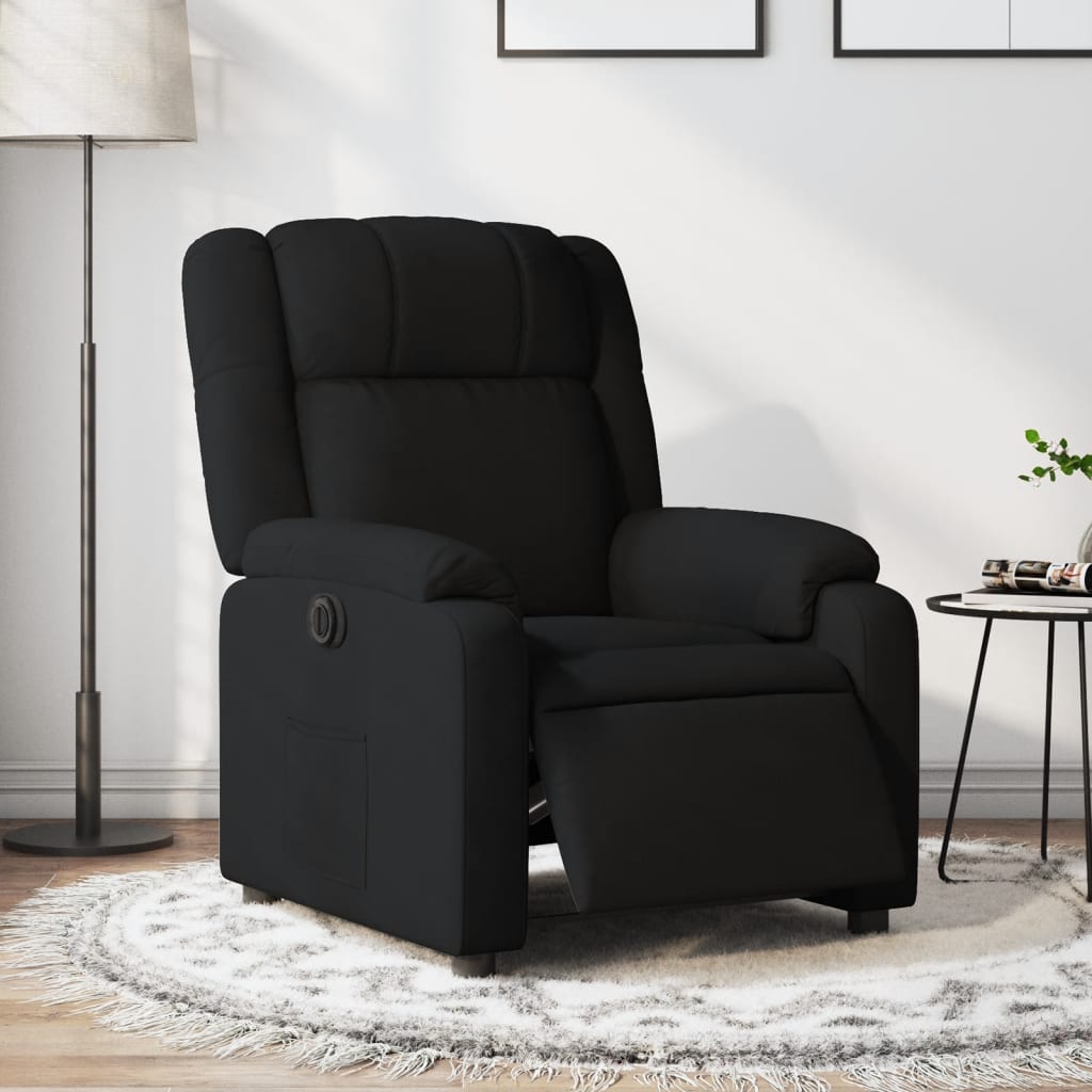 vidaXL Sillón reclinable eléctrico de tela negro