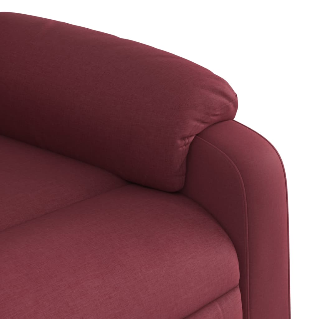 vidaXL Sillón de masaje reclinable eléctrico tela rojo tinto