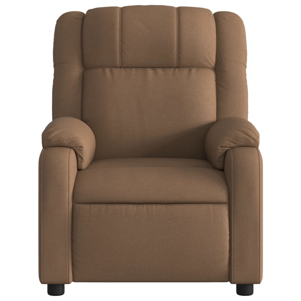 vidaXL Sillón reclinable de masaje eléctrico tela marrón