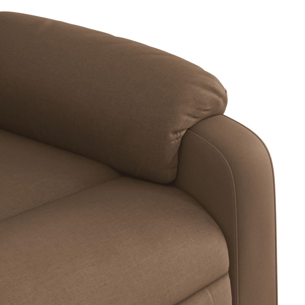 vidaXL Sillón reclinable de masaje eléctrico tela marrón