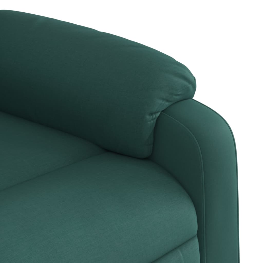 vidaXL Sillón reclinable de masaje eléctrico tela verde oscuro