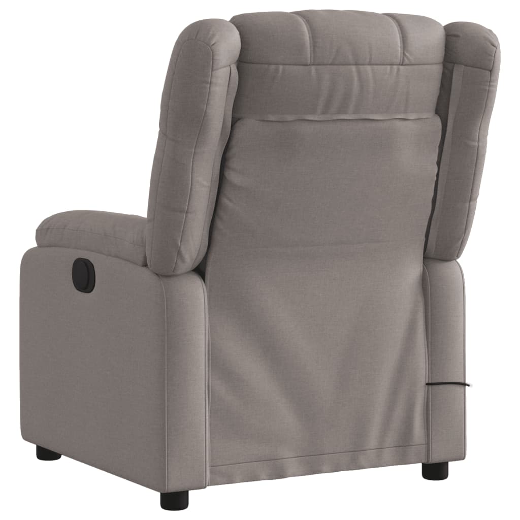 vidaXL Sillón reclinable de masaje eléctrico tela gris taupe