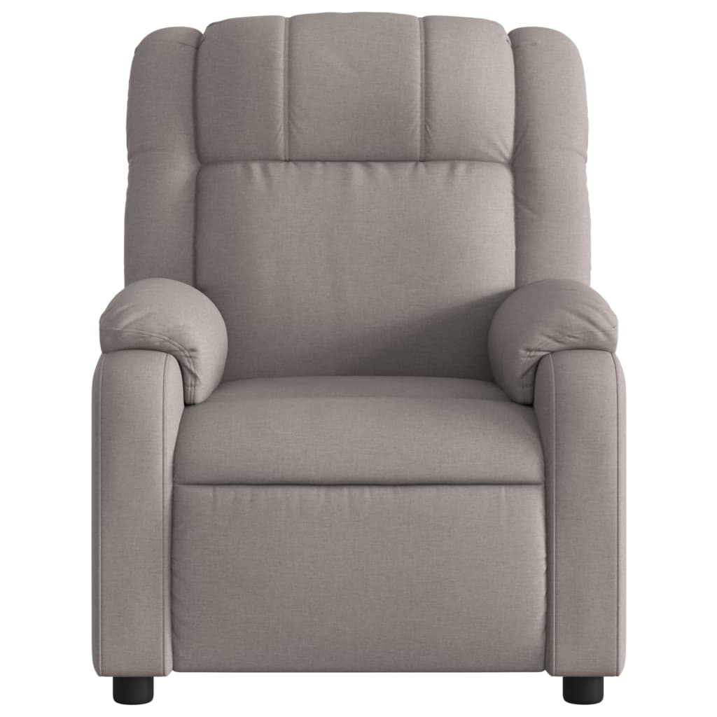 vidaXL Sillón reclinable de masaje eléctrico tela gris taupe