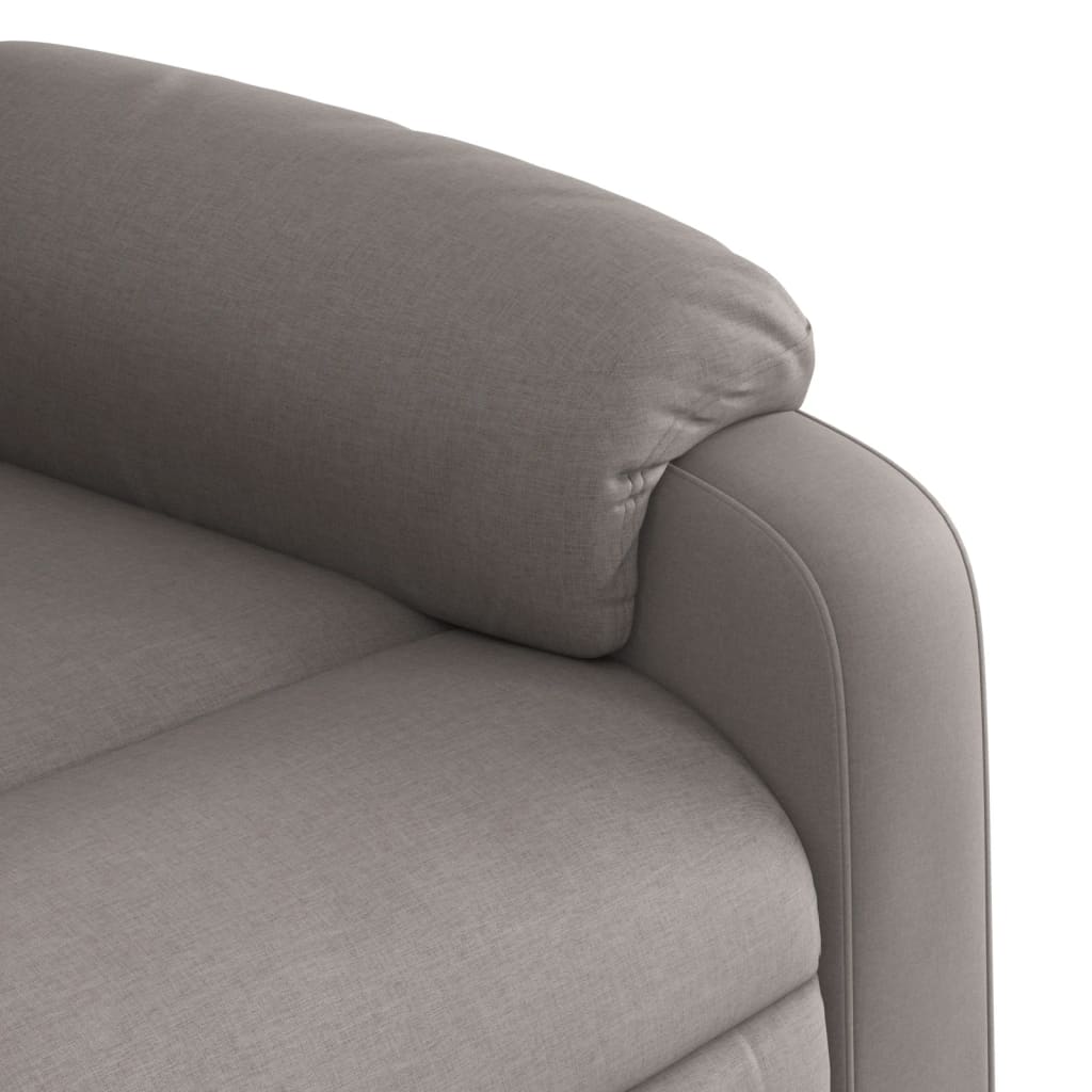 vidaXL Sillón reclinable de masaje eléctrico tela gris taupe