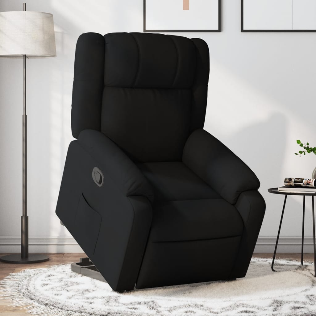 vidaXL Sillón reclinable elevable tela negro