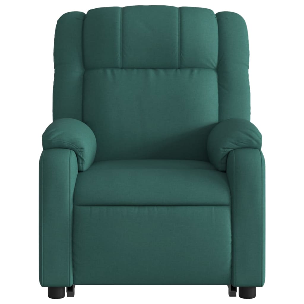 vidaXL Sillón reclinable elevable tela verde oscuro