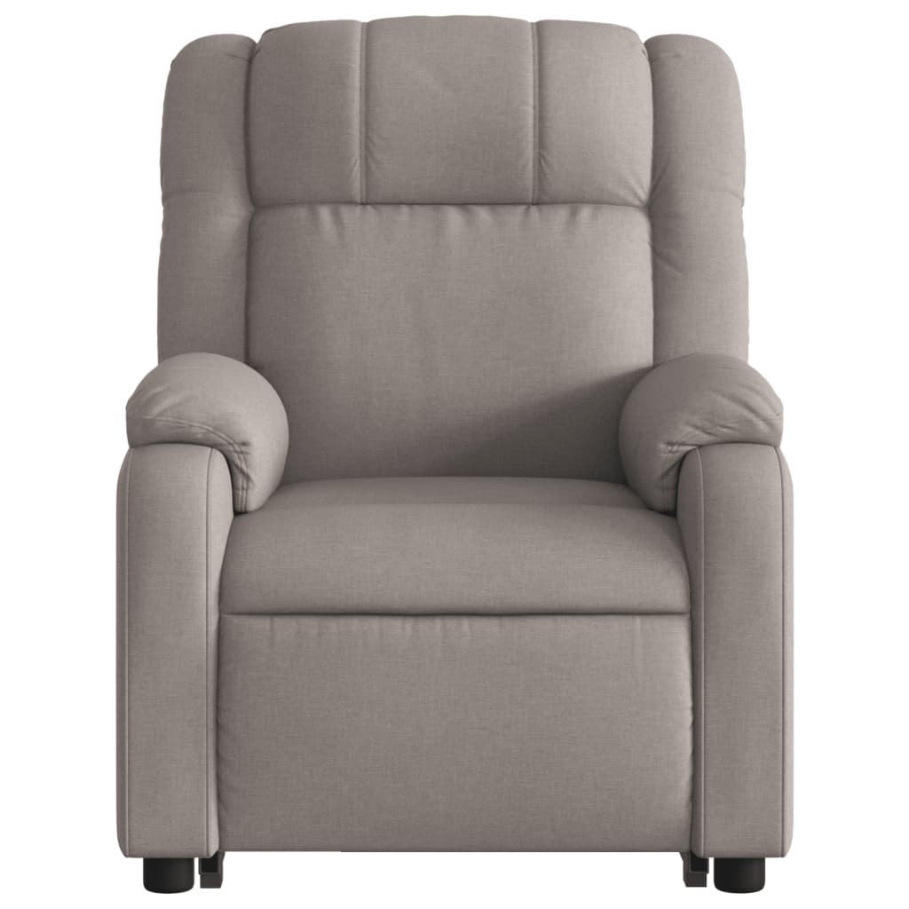 vidaXL Sillón reclinable de masaje elevable tela gris taupé