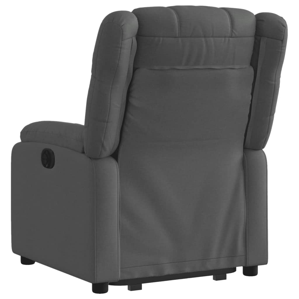 vidaXL Sillón eléctrico reclinable elevable de tela gris oscuro