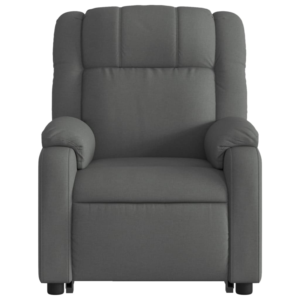 vidaXL Sillón eléctrico reclinable elevable de tela gris oscuro