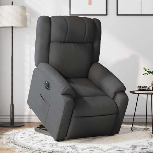 vidaXL Sillón eléctrico reclinable elevable de tela gris oscuro