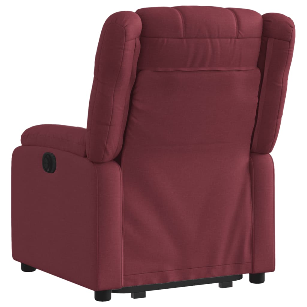 vidaXL Sillón eléctrico reclinable elevable de tela rojo tinto