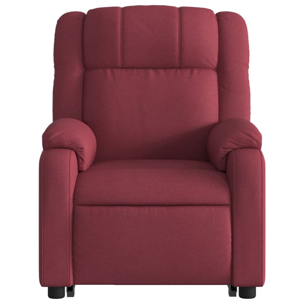 vidaXL Sillón eléctrico reclinable elevable de tela rojo tinto