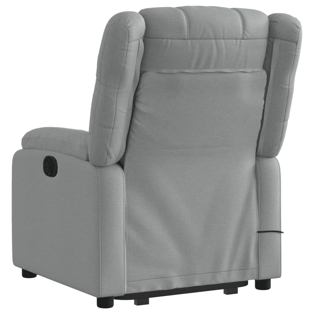 vidaXL Sillón de masaje eléctrico reclinable elevable tela gris claro