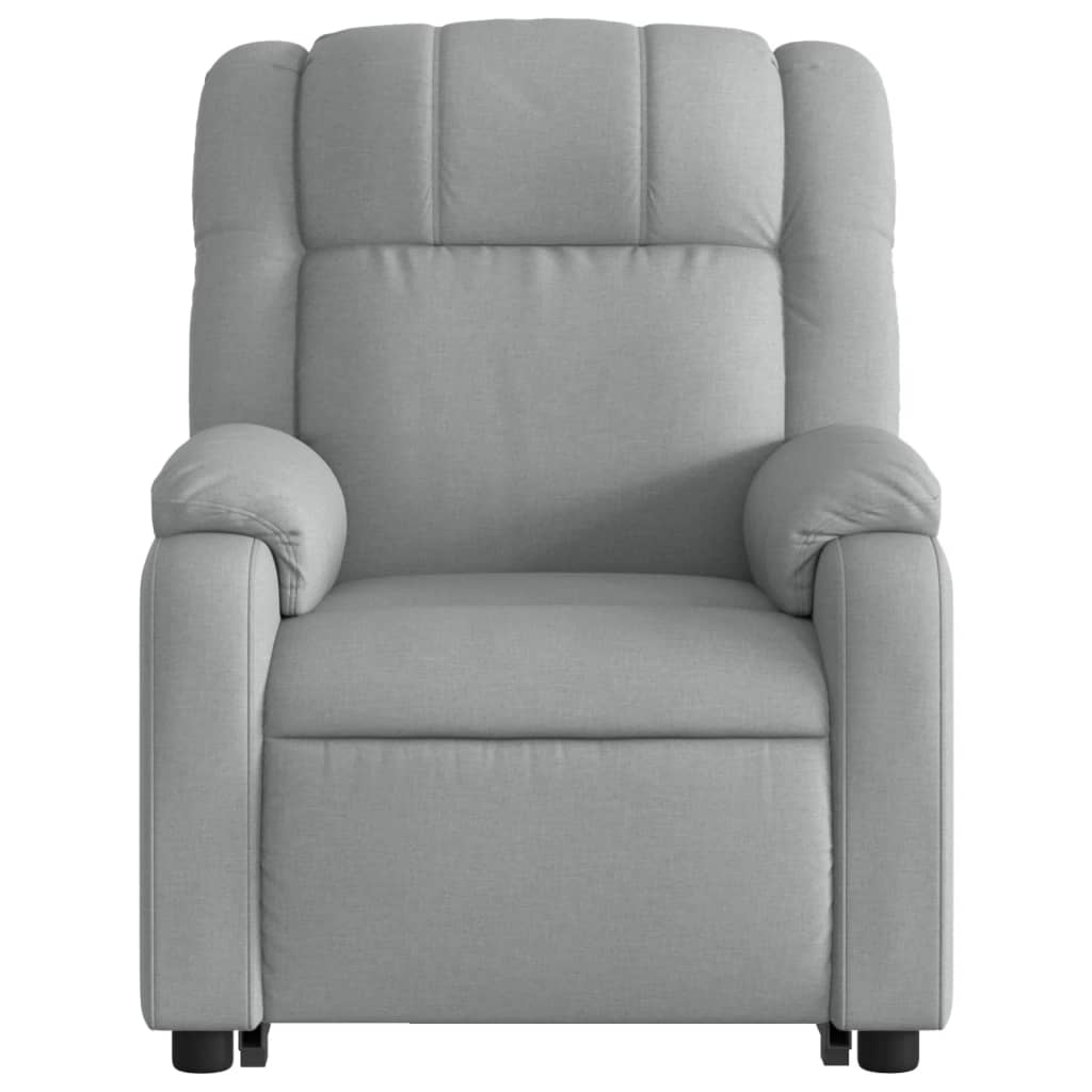 vidaXL Sillón de masaje eléctrico reclinable elevable tela gris claro