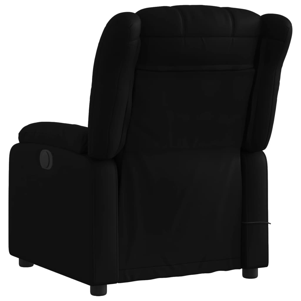 vidaXL Sillón de masaje reclinable eléctrico cuero sintético negro