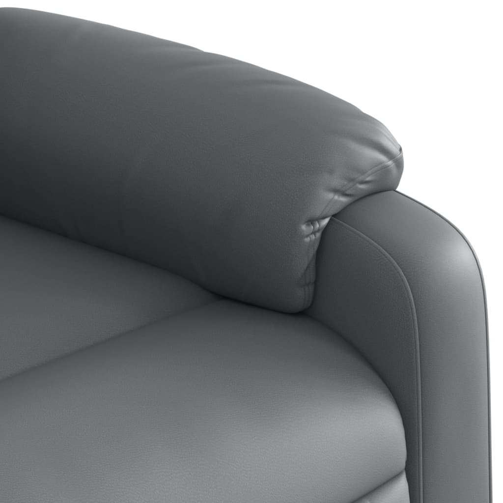 vidaXL Sillón de masaje reclinable eléctrico cuero sintético gris