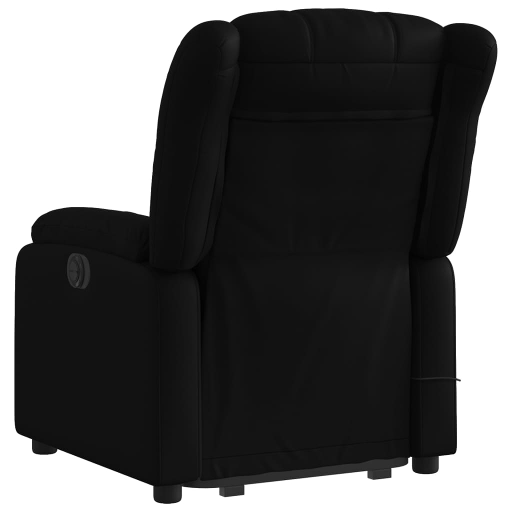 vidaXL Sillón reclinable de masaje de pie cuero artificial negro