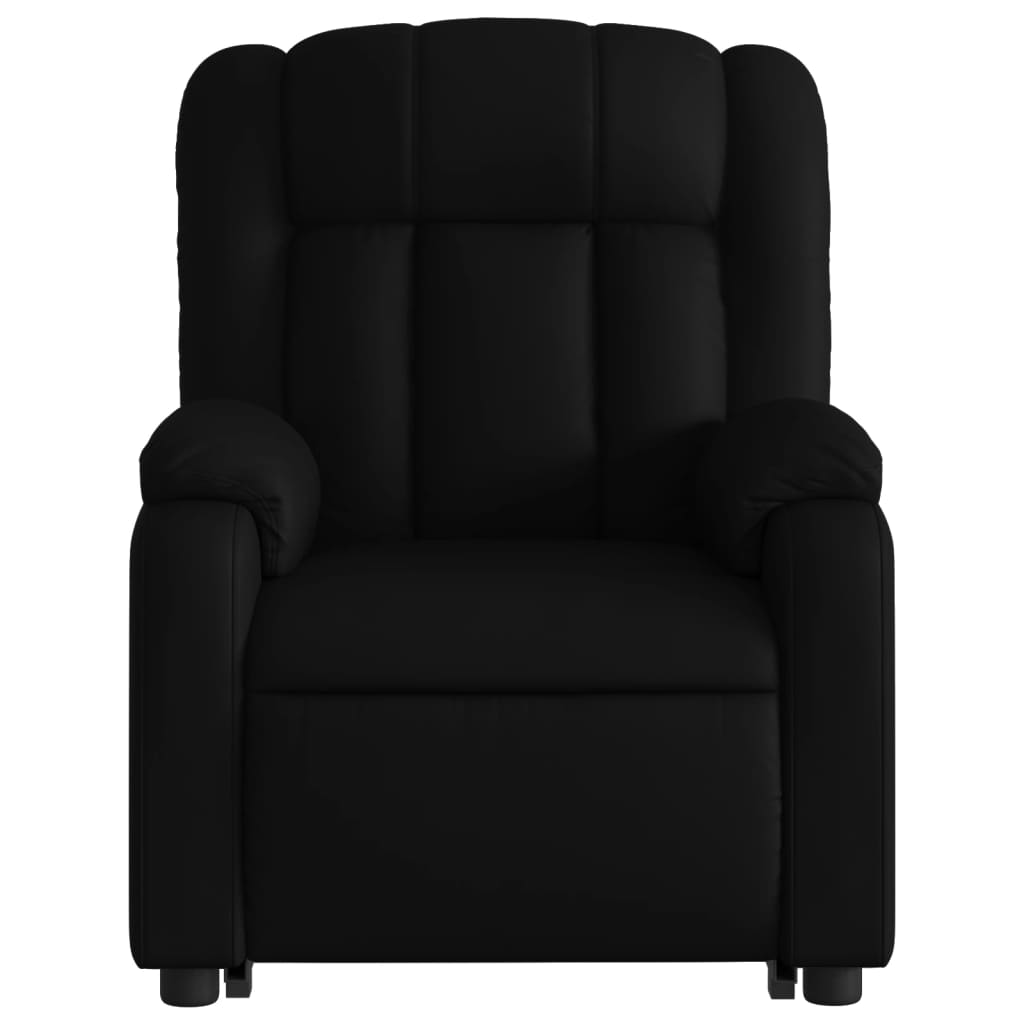 vidaXL Sillón reclinable de masaje de pie cuero artificial negro