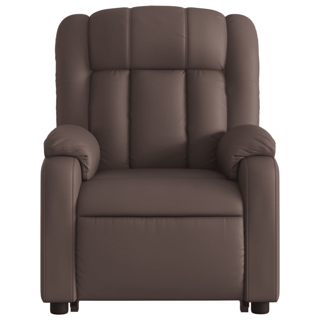 vidaXL Sillón reclinable de masaje de pie de cuero sintético marrón