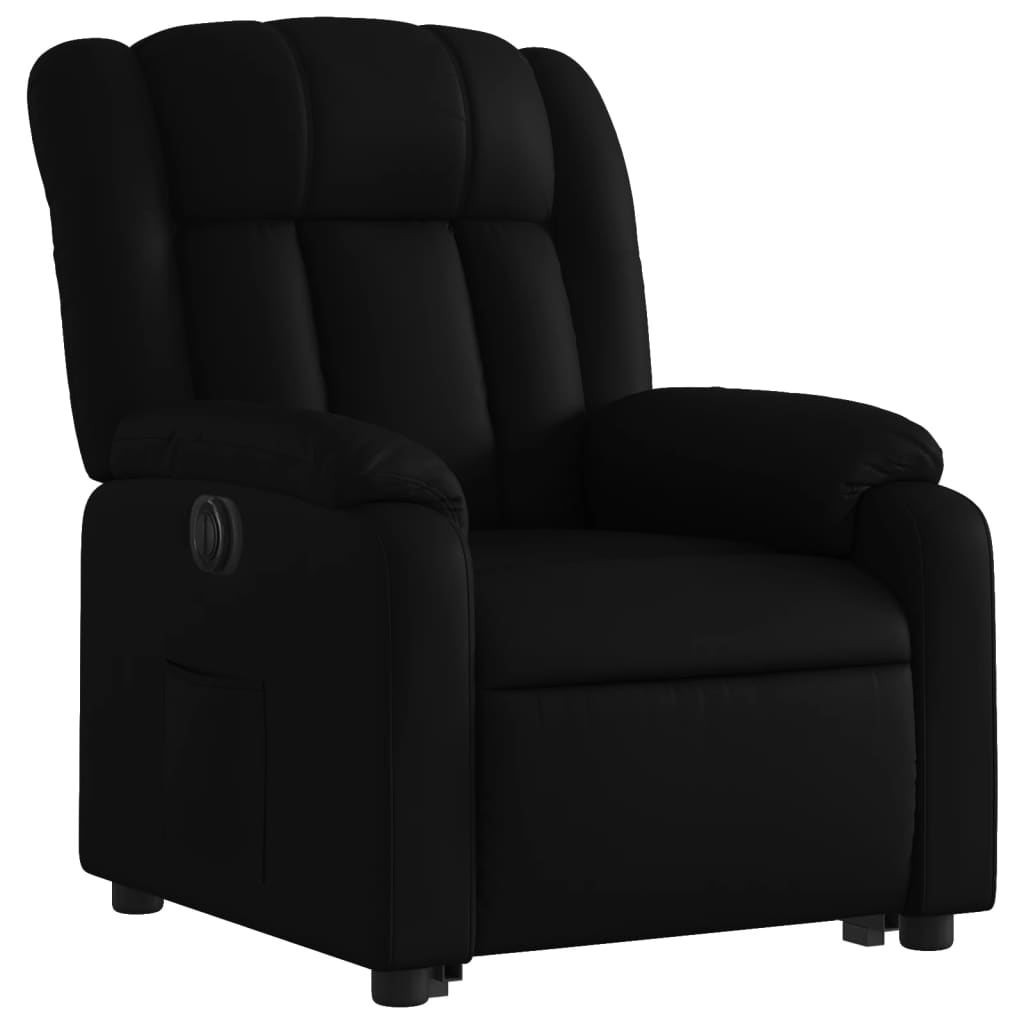 vidaXL Sillón reclinable elevable eléctrico de cuero sintético negro