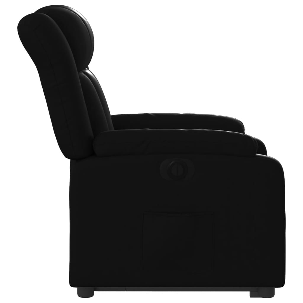 vidaXL Sillón reclinable elevable eléctrico de cuero sintético negro