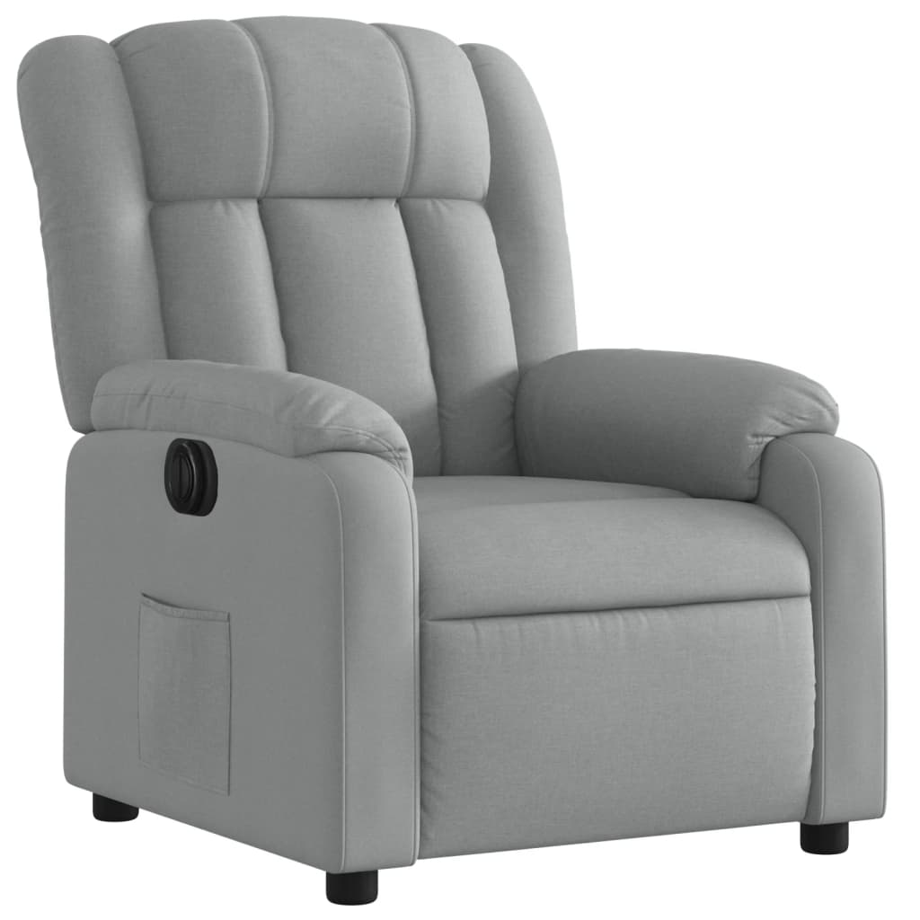 vidaXL Sillón reclinable eléctrico tela gris claro