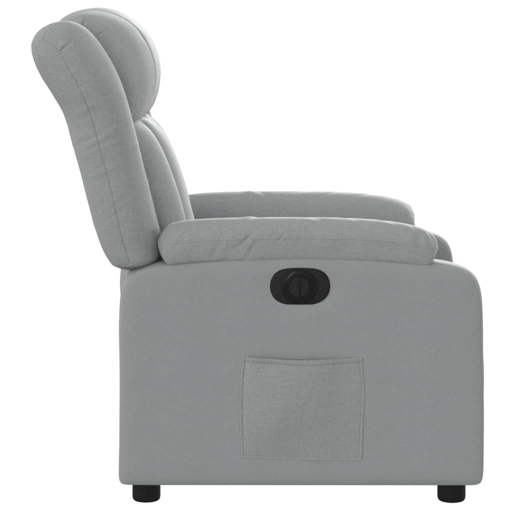 vidaXL Sillón reclinable eléctrico tela gris claro