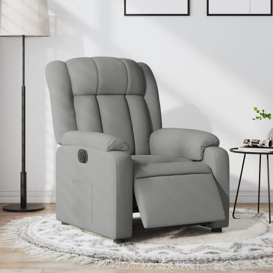 vidaXL Sillón reclinable eléctrico tela gris claro