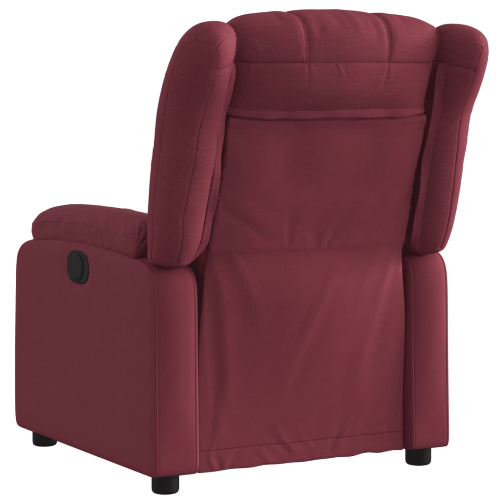 vidaXL Sillón reclinable eléctrico tela rojo tinto