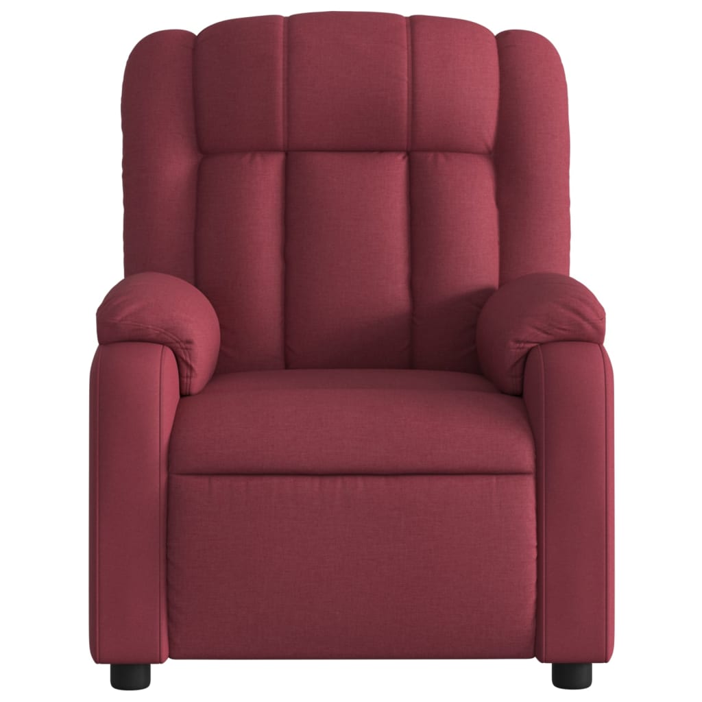 vidaXL Sillón reclinable eléctrico tela rojo tinto