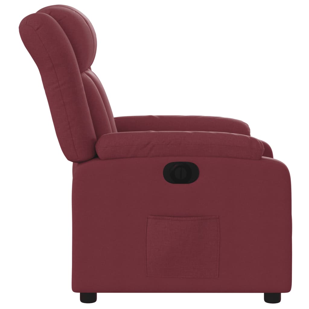 vidaXL Sillón reclinable eléctrico tela rojo tinto