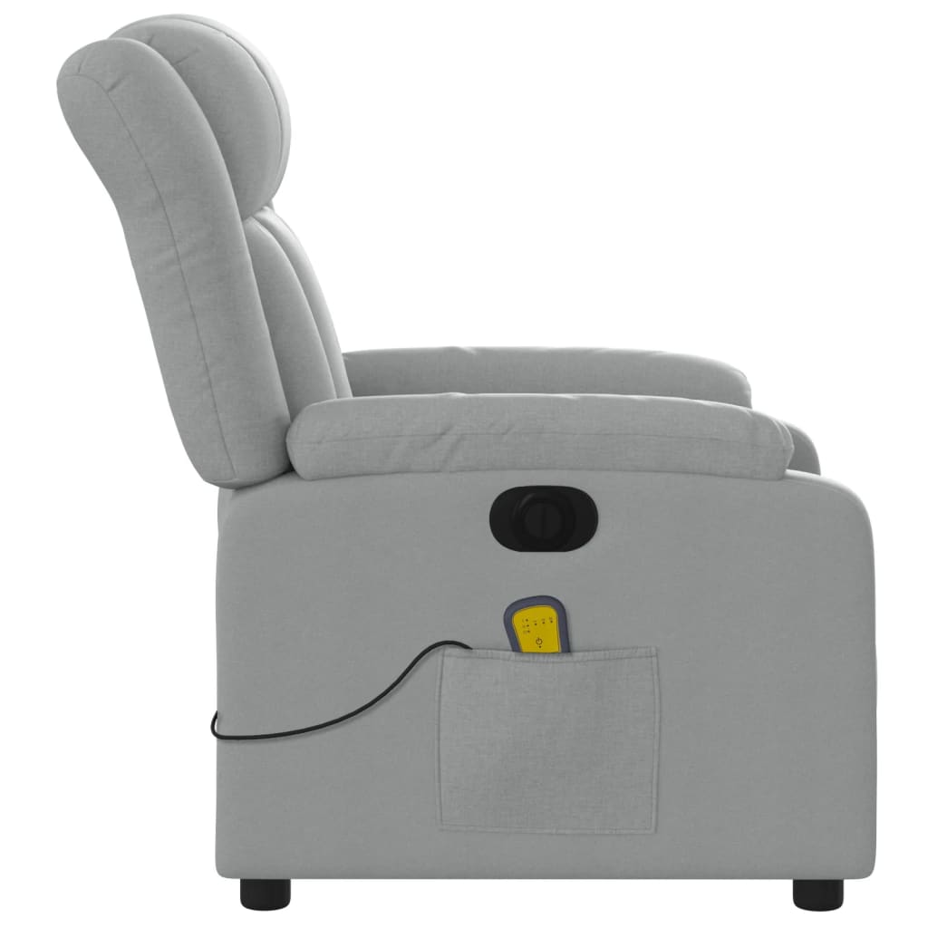 vidaXL Sillón reclinable de masaje eléctrico tela gris claro