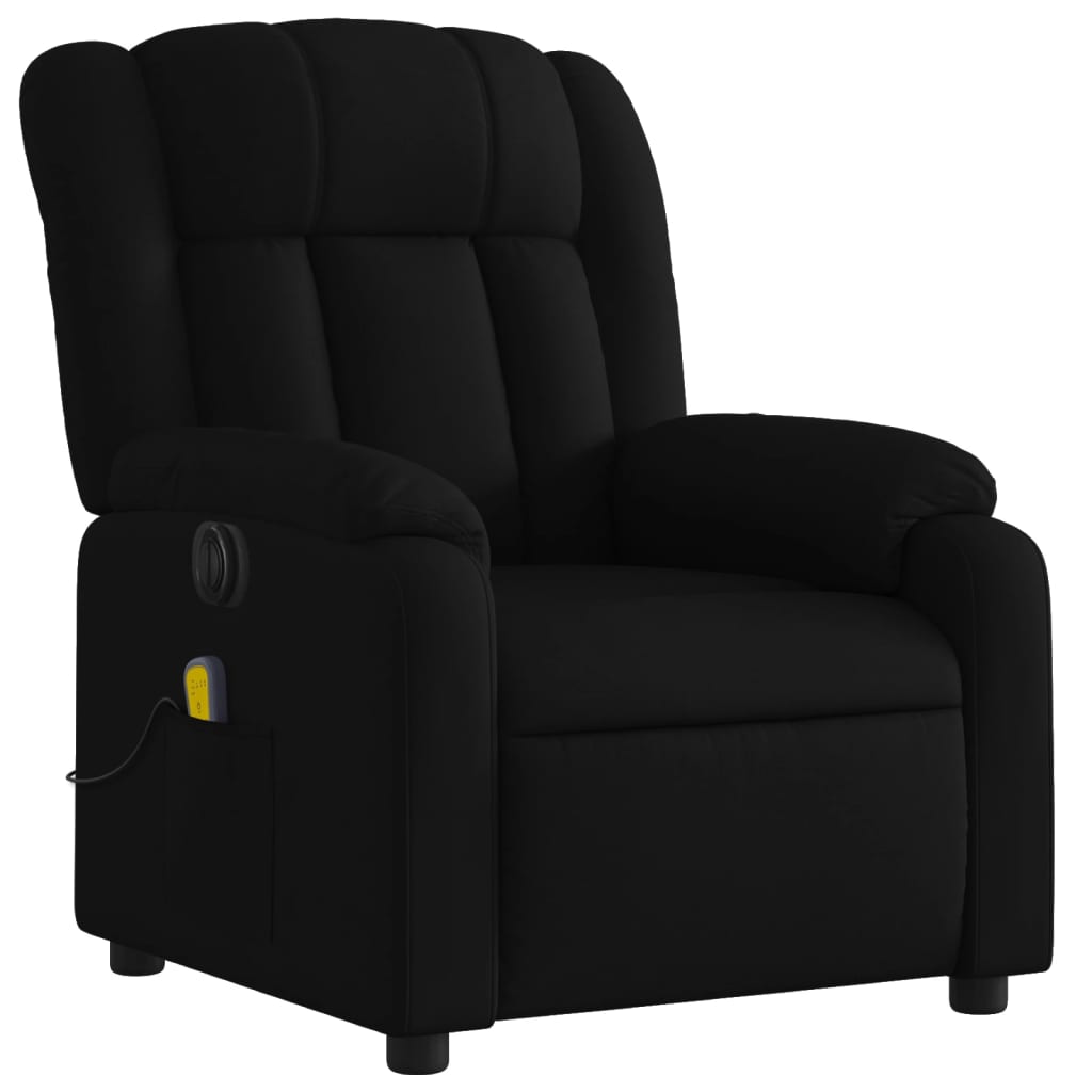 vidaXL Sillón reclinable de masaje eléctrico tela negro