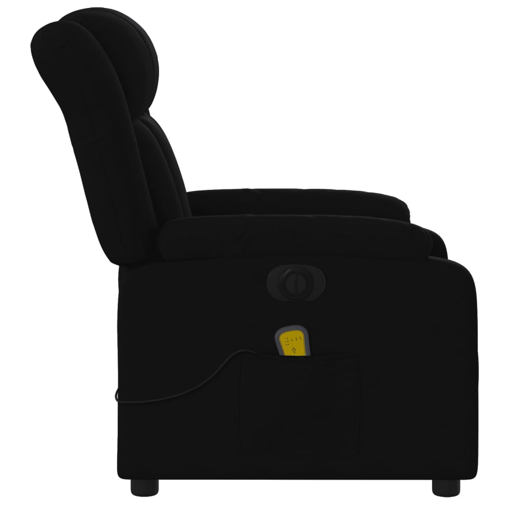 vidaXL Sillón reclinable de masaje eléctrico tela negro