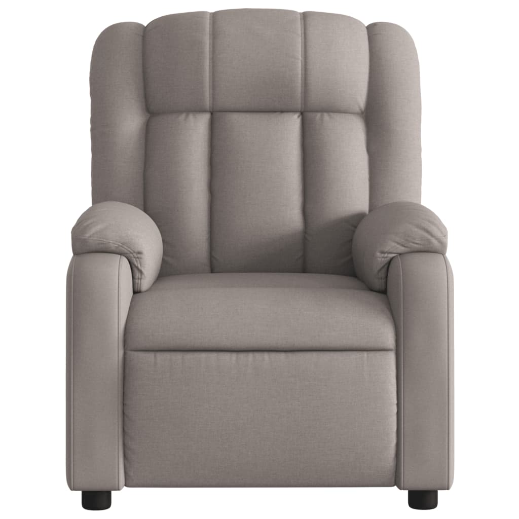 vidaXL Sillón reclinable de masaje eléctrico tela gris taupe