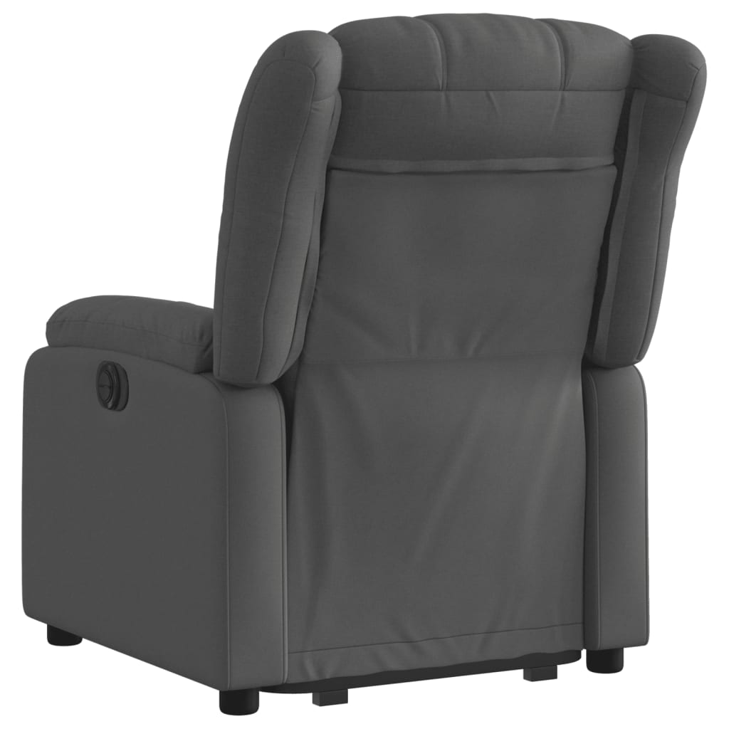 vidaXL Sillón reclinable elevable de tela gris oscuro