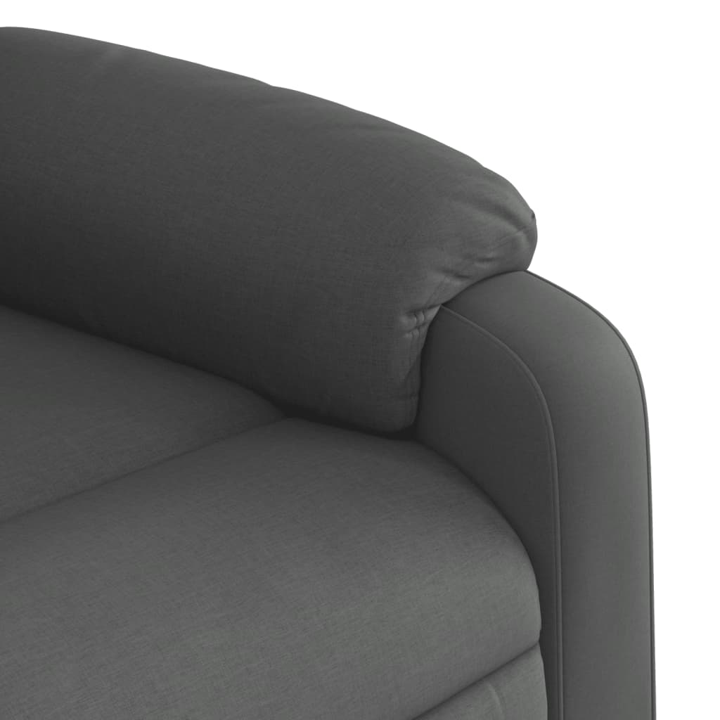 vidaXL Sillón reclinable elevable de tela gris oscuro