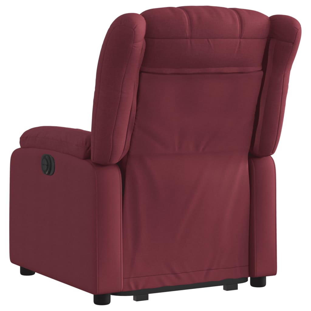 vidaXL Sillón reclinable elevable tela rojo tinto