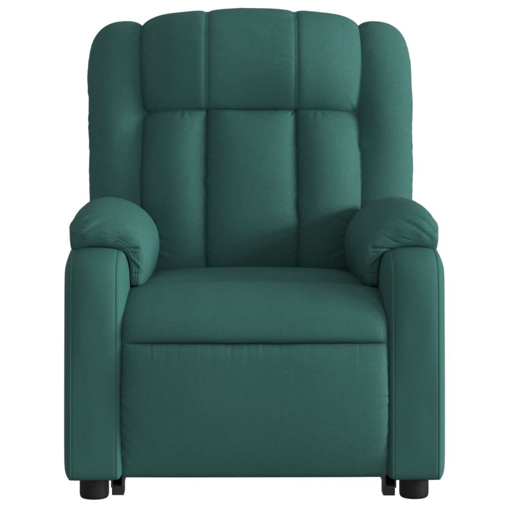 vidaXL Sillón reclinable elevable tela verde oscuro