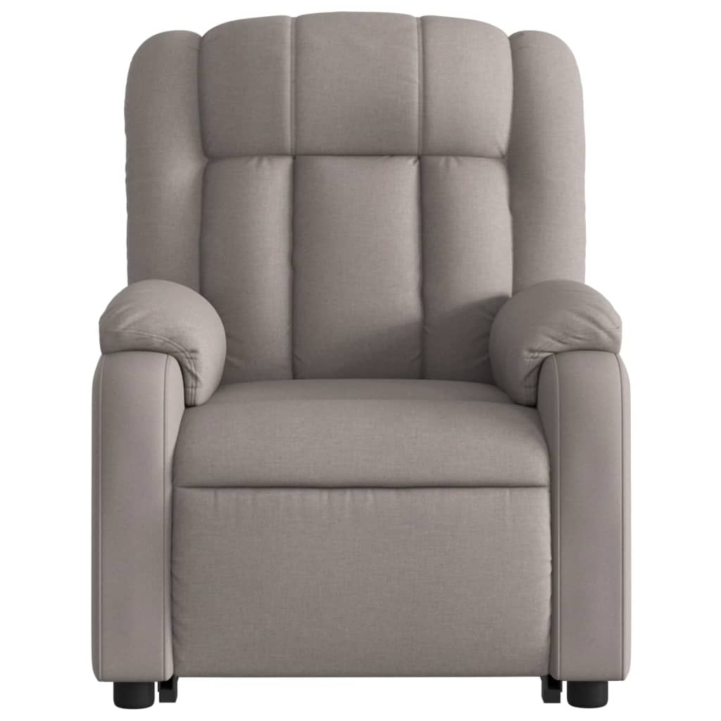 vidaXL Sillón reclinable de masaje elevable tela gris taupé