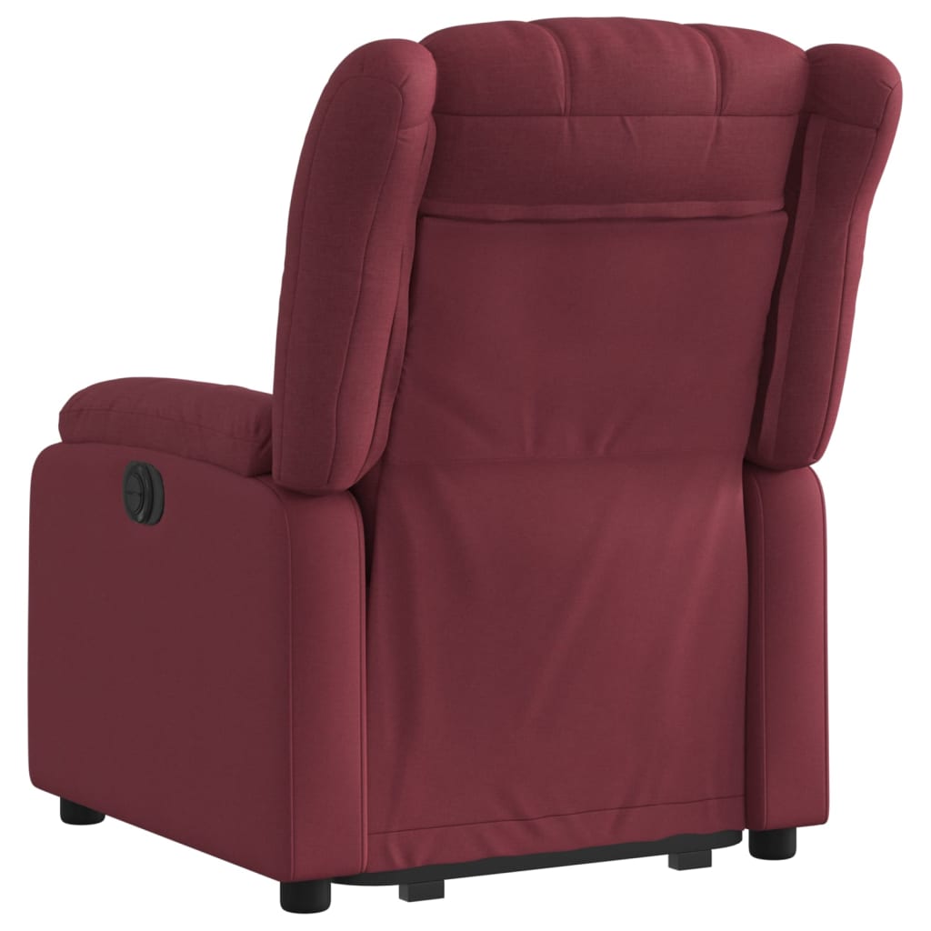 vidaXL Sillón eléctrico reclinable elevable de tela rojo tinto