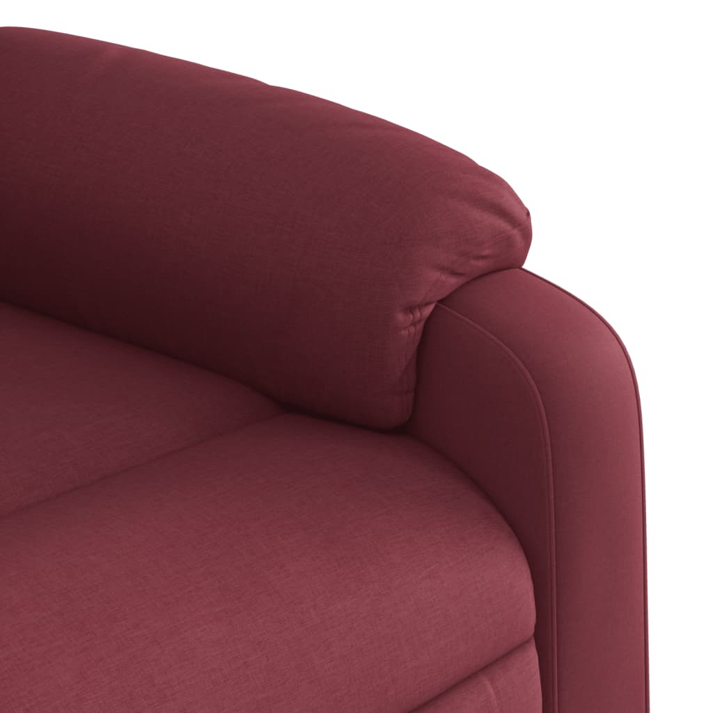 vidaXL Sillón eléctrico reclinable elevable de tela rojo tinto