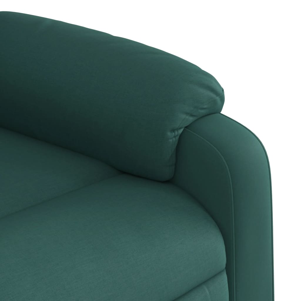 vidaXL Sillón eléctrico reclinable elevable de tela verde oscuro