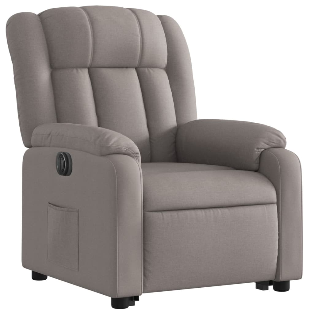 vidaXL Sillón eléctrico reclinable elevable de tela gris taupe