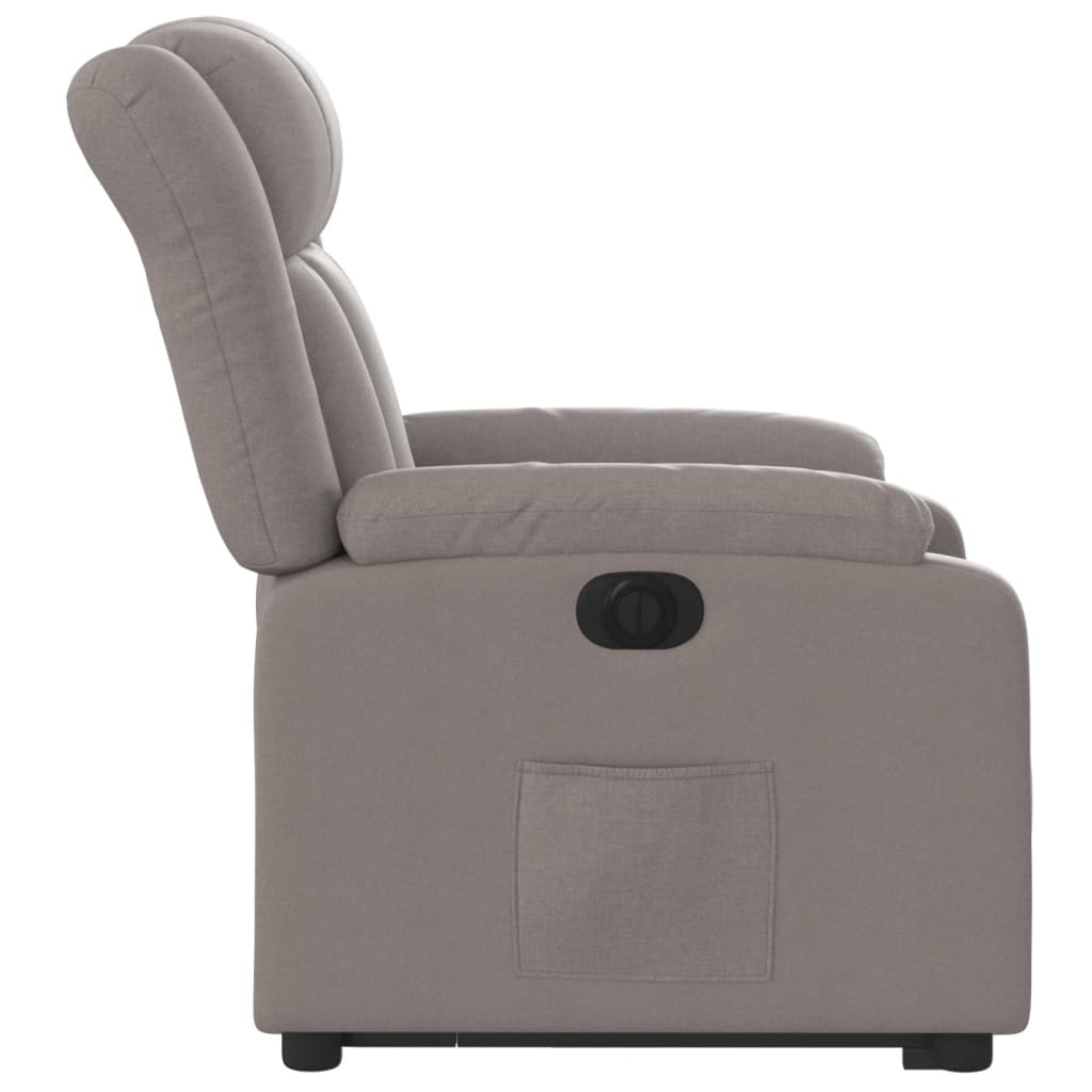 vidaXL Sillón eléctrico reclinable elevable de tela gris taupe