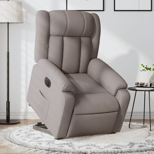 vidaXL Sillón eléctrico reclinable elevable de tela gris taupe