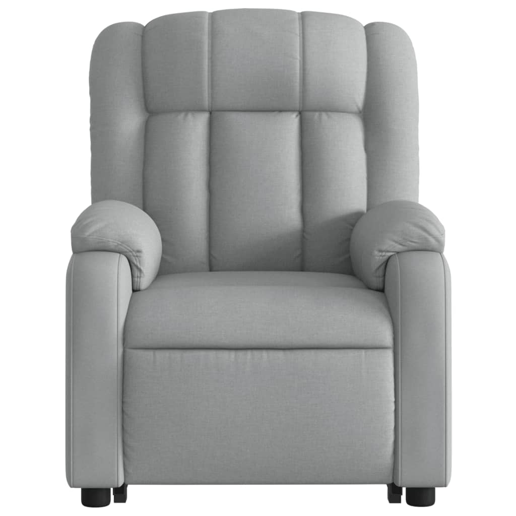 vidaXL Sillón de masaje eléctrico reclinable elevable tela gris claro