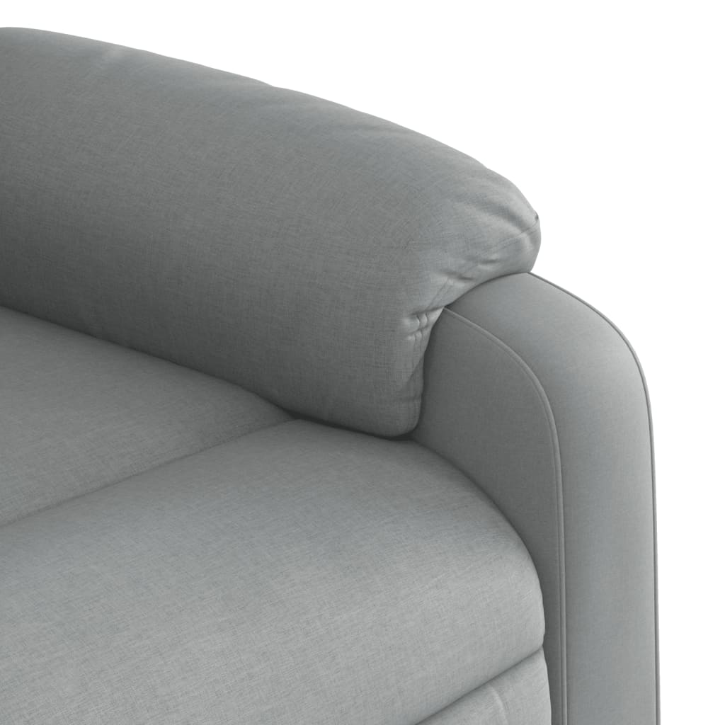 vidaXL Sillón de masaje eléctrico reclinable elevable tela gris claro